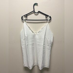 Pure White Satin -double lined top-  size L